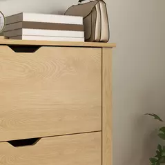 HOMCOM Slim Shoe Cabinet, Narrow Shoe Cupboard with 3 Drawers, Adjustable Shelves for 18 Pairs of Shoes, Natural Wood Finish - 9