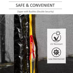 HOMCOM 13ft Trampoline Net Replacement Safety Net Enclosure Net Spare w/ 8 Poles - 6