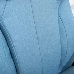 Vinsetto Office Chair, Linen Fabric Desk Chair, Height Adjustable Computer Chair with Padded Armrests, Swivel Wheels and Tilt Function, Blue - 8