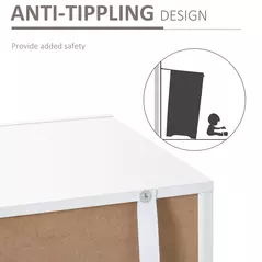 HOMCOM 2-Door Sideboard with LED Light, High Gloss Lighted Storage Cabinet with Shelves and Open Compartment, Modern Kitchen Sideboard for Dining Room, Living Room, 107 x 35 x 97cm, White - 6