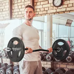 SPORTNOW 120cm EZ Barbell Bar for 5cm Weight Plates, with Spring Clips, 8kg - 2