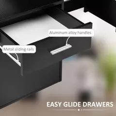 HOMCOM Computer Desk with Drawers and Storage Shelves, Office Desk Writing Table with Printer Stand, Large Workstation for Study Play Work Home Office, 137 x 55 x 92cm, Black - 6