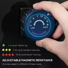 HOMCOM Folding Rowing Machine with 16-Level Adjustable Magnetic Resistance, Aluminium Side Rail, Digital Monitor, Cardio Workout Rower, 130kg Weight Capacity for Home, Gym, Office - 6