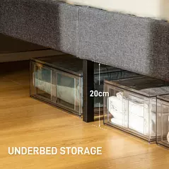 HOMCOM Double Bed Frame with 5-Level Adjustable Linen Upholstered Headboard 145W x 196D x 120Hcm, Grey - 7