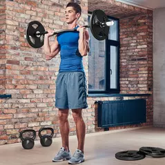 SPORTNOW 120cm EZ Barbell Bar for 5cm Weight Plates, with Spring Clips, 8kg - 8