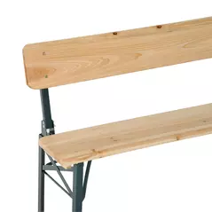 Outsunny Portable Folding Camping Picnic Trestle Beer Table and 2 Bench Set Wooden Garden Furniture Patio Dining Party BBQ Chairs Stools - 8