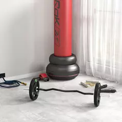 SPORTNOW 120cm EZ Barbell Bar for 5cm Weight Plates, with Spring Clips, 8kg - 9