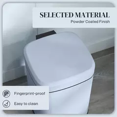 HOMCOM 12L Modern Boxy Metal Home Kitchen Bin - Light Blue - 6