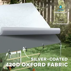 PawHut Walk-in Chicken Run w/ Cover, Feeding Door, Hanging Feeder, Perch, for 6-8 Poultry - 5