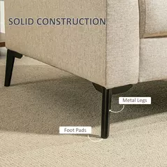 HOMCOM Linen-Look Armchair - Beige - 6