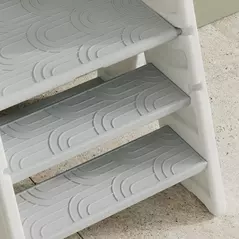 AIYAPLAY Foldable and Adjustable Kids Step Stool with Handle, Non-Slip, Grey - 9