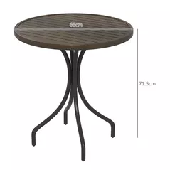 Outsunny Φ66cm Galvanised Steel Garden Table - Brown - 3