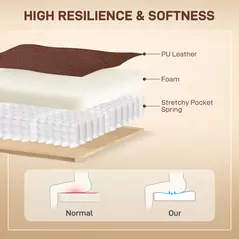 HOMCOM Power Lift Recliner Chair for Elderly, Overstuffed Faux Leather Riser and Reclining Chair with USB A+C Ports, Recliner Armchair for Living Room, Brown - 6