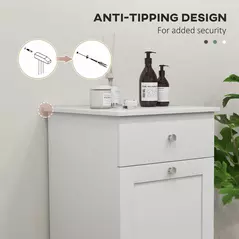 HOMCOM Single Hamper Laundry Storage Cabinet - White - 6