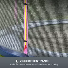 SPORTNOW 10ft Trampoline Net Replacement with 6 Plastic Pole Covers, Weather-Resistant Trampoline Netting Replacement with Zipped Entrance, Poles Not Included, Pink - 5