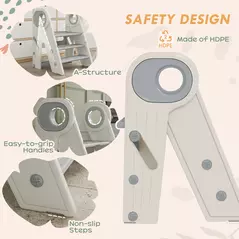 AIYAPLAY Foldable and Adjustable Kids Step Stool with Handle, Non-Slip, Grey - 6