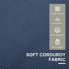 HOMCOM Small Two-Seater Corduroy Sofa - Blue - 5