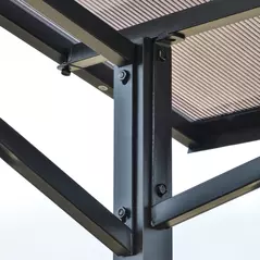 Outsunny 8ft x 5ft Outdoor BBQ Protective Gazebo Tent Aluminium Steel Frame w/ 2 Shelves Hardtop Roof Canopy Ground Stakes Safe Cooking - 7