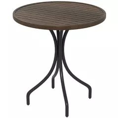Outsunny Φ66cm Galvanised Steel Garden Table - Brown - 1