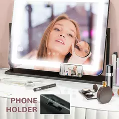 HOMCOM LED Light Tabletop Makeup Mirror, with Adjustable Settings - 4