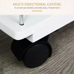 HOMCOM Rolling Kitchen Cart, Utility Storage Cart with 4 Basket Drawers & Side Racks, Wheels for Dining Room, Natural and White - 5