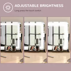 HOMCOM LED Light Tabletop Makeup Mirror, with Adjustable Settings - 7