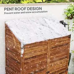 Outsunny 103.5 x 59 cm Wooden Garden Shed - Brown - 6