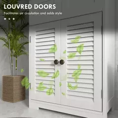 kleankin Three-Part Bathroom Storage Unit, with Shelf, Drawers & Cupboard - White - 6