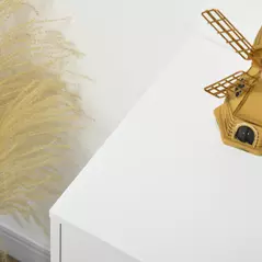 HOMCOM Tall Chest of Drawers, 4-Drawer Dresser for Bedroom, Modern Storage Cabinets with Hairpin Legs, White - 7