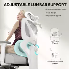 HOMCOM Ergonomic and Adjustable Office Chair - Grey - 5