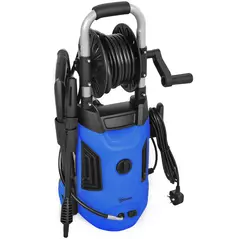 Outsunny 1800W High Pressure Washer, 150 Bar Pressure, 420 L/h Flow, Portable Power Washer Jet Wash Cleaner with Adjustable Nozzle, 6M Hose, Hose Reel, Steel Handle for Home Patio Car Driveway, Blue - 1