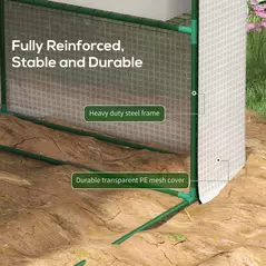 Outsunny 8 x 6ft Walk-In Greenhouse, with Shelves - White - 6