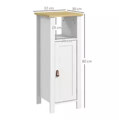 kleankin Slim Bathroom Storage Cabinet - White - 3