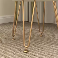 HOMCOM 5L Velvet-Feel Storage Ottoman - Cream White - 8