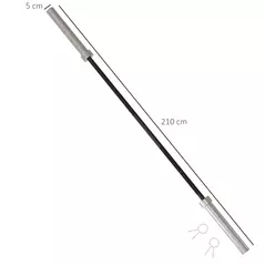 SPORTNOW 210cm Olympic Barbell Bar for 5cm Weight Plates, with Spring Clips, 19kg - 3