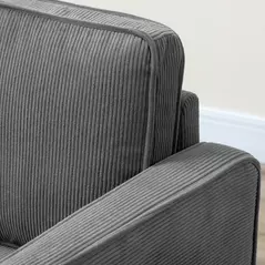 HOMCOM Small Two-Seater Corduroy Sofa - Grey - 8