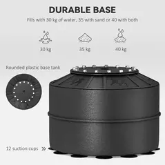 HOMCOM 155-205cm 3-IN-1 Freestanding Boxing Punching Bag Stand, Boxing Speed Trainer with Rotating Flexible Arm, Speed Ball, Fillable Base, Black - 6