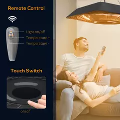 Outsunny 2000W Electric Hanging Patio Heater Ceiling Mounted Halogen Heating Indoor Outdoor with Remote Control Aluminium - 5