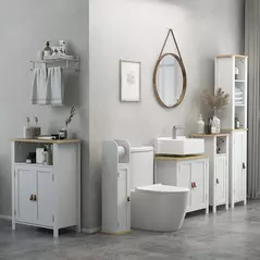 kleankin Slim Bathroom Storage Cabinet - White - 2