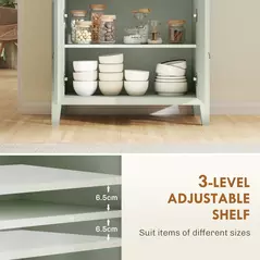 HOMCOM Farmhouse Style Sideboard - Light Green - 5