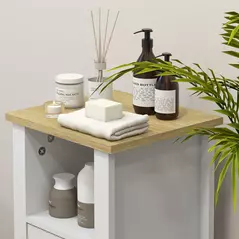 kleankin Slim Bathroom Storage Cabinet - White - 8