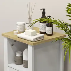 kleankin Slim Bathroom Storage Cabinet - White - 8