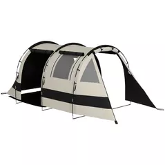 Outsunny Four Man, Two Room Blackout Tent, with Accessories - Khaki - 1
