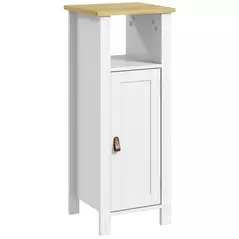kleankin Slim Bathroom Storage Cabinet - White - 1