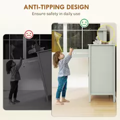 HOMCOM Farmhouse Style Sideboard - Light Green - 7