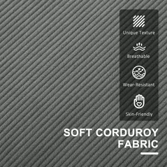 HOMCOM Small Two-Seater Corduroy Sofa - Grey - 5