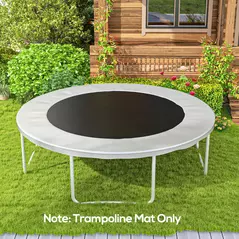 SPORTNOW Replacement Trampoline Mat with Spring Pull Tool, 72 V-Hooks, for 12ft Trampoline using 14cm Springs, Black - 2