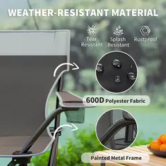 Outsunny Four-Piece Portable Picnic Table Set - Grey - 4