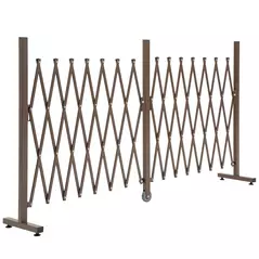 Outsunny Expanding Trellis Fence Freestanding Movable Fence Foldable Garden Screen Panel Aluminium, 405cm x 103.5cm, Dark Brown - 1