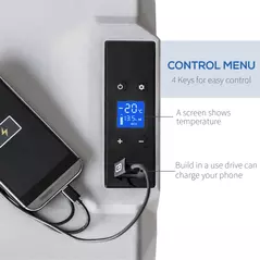 HOMCOM Car Refrigerator, Portable 12/24V 50 Litre Compressor Fridge Freezer, Electric Cooler Box for Camping, Travel, Picnic, Down to -20℃ - 5